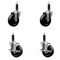 Service Caster 4'' Phenolic Wheel Swivel 1'' Expand Stem Caster Set 2 Brakes, 4PK SCC-EX20S414-PHS-2-TLB-2-1 - alternate 1